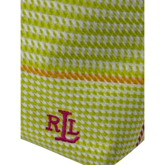 Ralph Lauren Womens Green Yellow Plaid Summer Shoulder Bag With Leather Strap - Picture 4 of 16